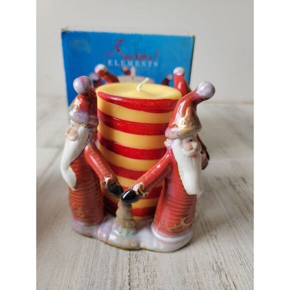 Seasonal elements Santa snowman tea light holder Xmas home decor - Picture 4 of 10